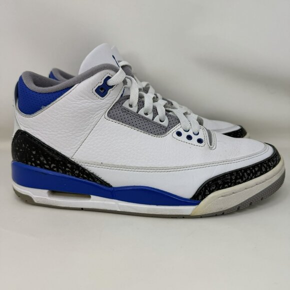 Jordan Other - Nike Air Jordan 3 Racer Blue Retro Shoes White Blue Gr Men’s Size 8.5